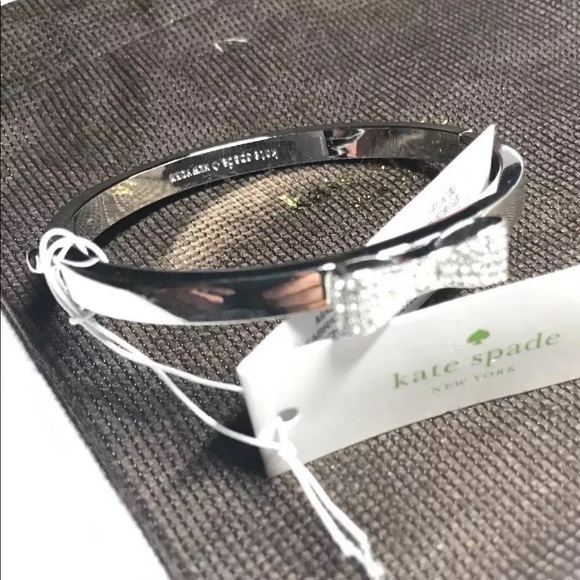 NWT Kate Spade Bangle Bow Silver Bracelet - Picture 4 of 4